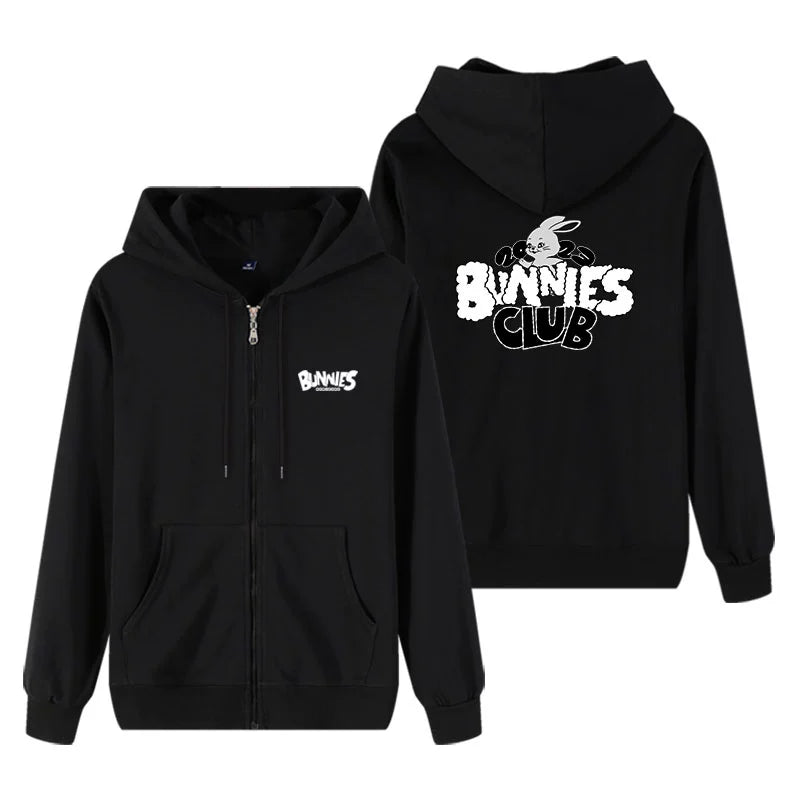 NEWJEANS BUNNIES CLUB HOODIE ニュージンズ　パーカー Fan-made] NewJeans 2023 Bunnies Club Zippered Hoodie – NewJeans