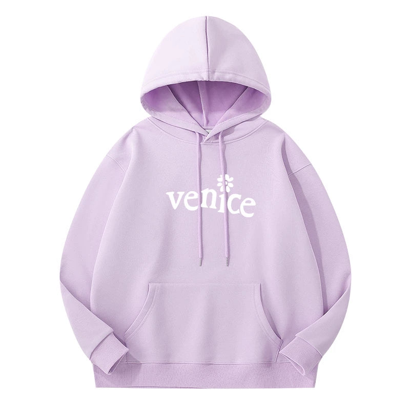 [Fan-made] NewJeans HANNI CLOSET Pastel Purple Venice Typography Hoodie