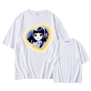 [Fan-made] NewJeans Closet 'GET UP' Comic Girl Heart Cloud Oversized T-shirt - NewJeans Universe