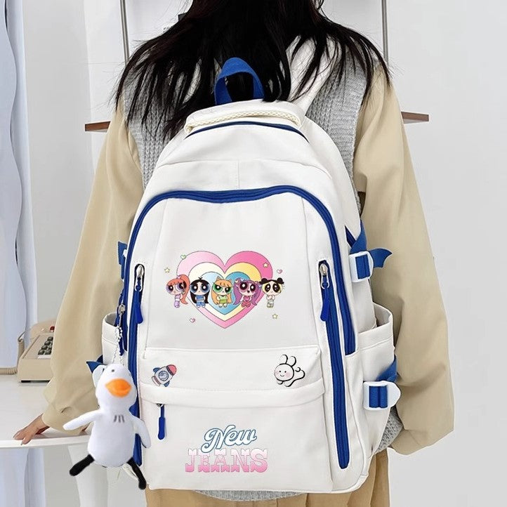 [Fan-made] NewJeans 'GET UP' X The Powerpuff Girls Korean Style Backpack - NewJeans Universe