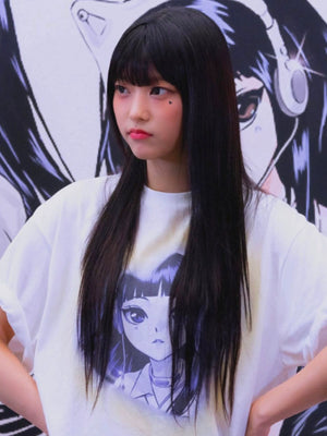 [Fan-made] NewJeans Closet 'GET UP' Comic Girl Heart Cloud Oversized T-shirt - NewJeans Universe